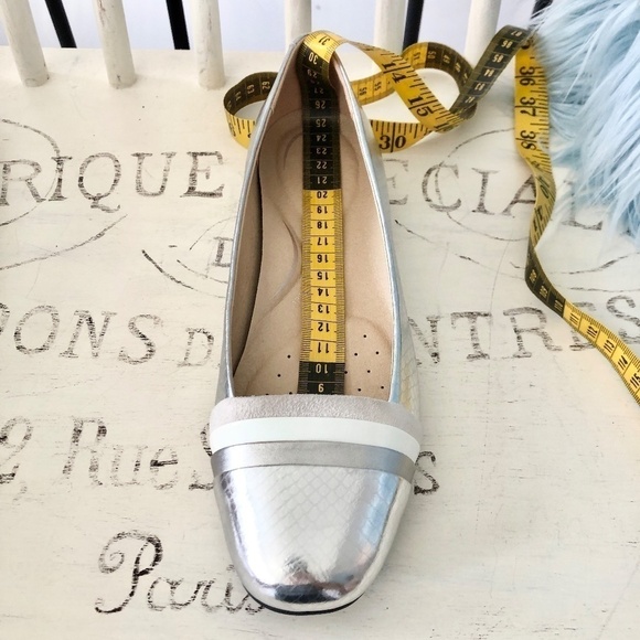 Geox, Respira, Metallic Silver,  Ballet Flats, Size, Eur 38, Great Condition - Picture 13 of 16